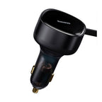 Baseus Enjoyment Retractable 2-in-1 Car Charger C+L 30W-Black