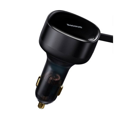Baseus Enjoyment Retractable 2-in-1 Car Charger C+L 30W-Black