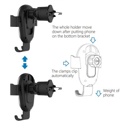 iQuick Z5 15W Wireless Charging Gravity Auto-scaling Car Holder