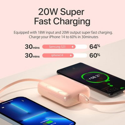MOVE SPEED Portable Charger Mini Cute Power Bank 10000mAh 22.5W